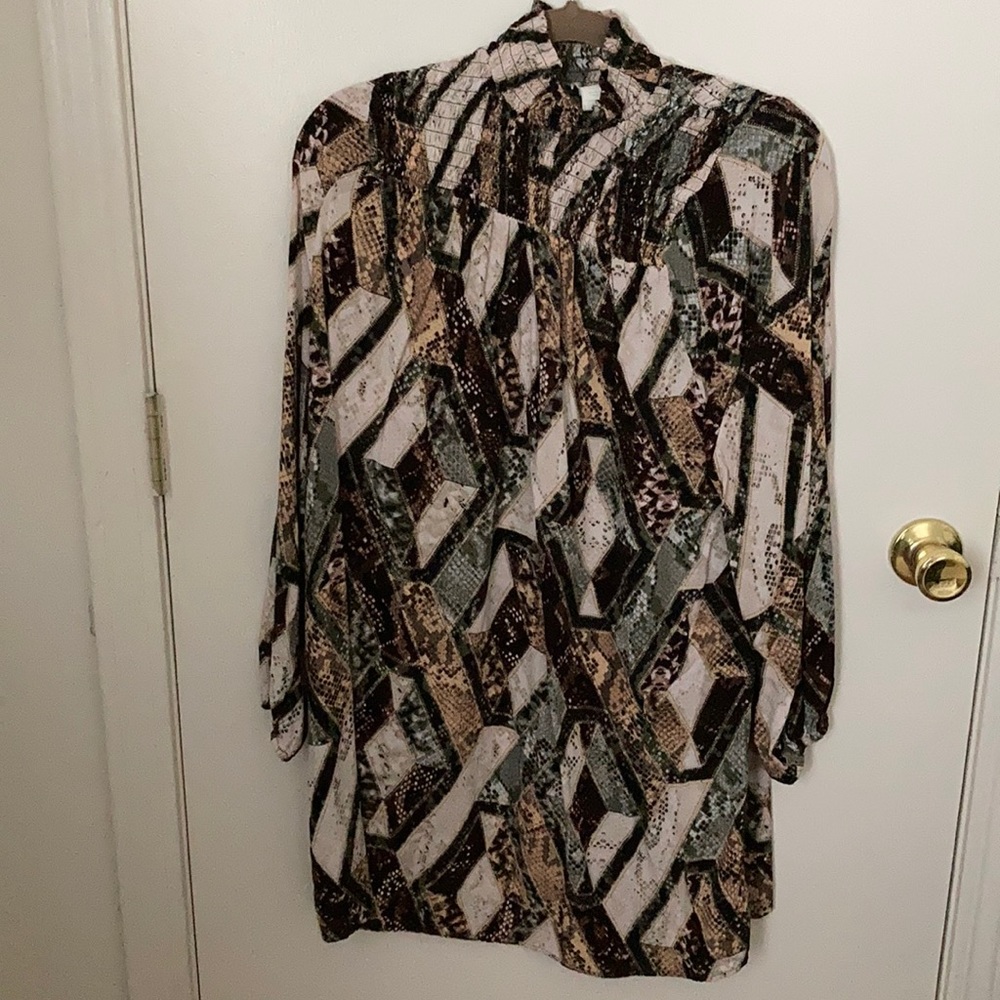 H&M turtleneck shift dress with puff sleeves